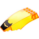 LEGO Transparant oranje Voorruit 10 x 6 x 2 met Batman logo Sticker (45705)