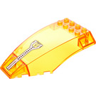 LEGO Transparant oranje Voorruit 10 x 6 x 2 met Rangefinder Sticker (45705 / 59195)