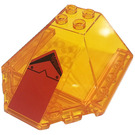LEGO Orange transparent Pare-brise 6 x 6 x 2 avec Screws, Line, La Flèche Autocollant (35331)