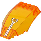 LEGO Transparent Orange Windscreen 6 x 8 x 2 Curved with White Targeting Sight Sticker (41751)
