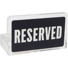 LEGO Transparent Panel 1 x 2 x 1 with 'RESERVED' Sticker with Rounded Corners (4865)