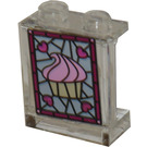 LEGO Transparent Panel 1 x 2 x 2 with Cupcake Sticker with Side Supports, Hollow Studs (6268)