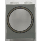 LEGO Transparent Panel 1 x 2 x 2 with Grey Circular Porthole without Side Supports, Hollow Studs (4864)