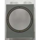 LEGO Transparent Panel 1 x 2 x 2 with Grey Circular Porthole without Side Supports, Hollow Studs (4864 / 43803)