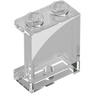 LEGO Transparent Panel 1 x 2 x 2 with Left Gray Curve with Side Supports, Hollow Studs (6268 / 78287)