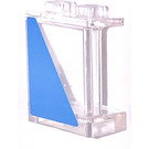 LEGO Transparent Panel 1 x 2 x 2 with Medium blue Triangle left Sticker with Side Supports, Hollow Studs (6268)