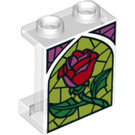 LEGO Transparent Panneau 1 x 2 x 2 avec rouge rose avec supports latéraux, tenons creux (6268 / 38621)