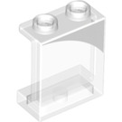LEGO Transparent Panel 1 x 2 x 2 with Right Gray Curve with Side Supports, Hollow Studs (6268 / 78293)