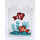 LEGO Transparent Panel 1 x 2 x 2 with Two Fish Sticker with Side Supports, Hollow Studs (6268)
