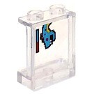 LEGO Transparent Panel 1 x 2 x 2 mit Video Game Drachen Aufkleber mit Seitenstützen, Hohlbolzen (6268)