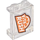 LEGO Transparent Panel 1 x 2 x 2 with Vita Rush Sticker with Side Supports, Hollow Studs (6268)