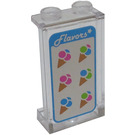 LEGO Transparent Panel 1 x 2 x 3 with 6 Ice Cream Cones Sticker with Side Supports - Hollow Studs (35340)