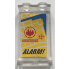 LEGO Transparent Panel 1 x 2 x 3 with Map and "ALARM" Sticker without Side Supports, Solid Studs (2362)