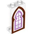 LEGO Transparent Panel 1 x 2 x 3 with Purple Window with Side Supports - Hollow Studs (35340 / 105216)