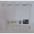 LEGO Transparent Panel 1 x 4 x 3 with 'Analysis' and a Crystal Sticker with Side Supports, Hollow Studs (35323)