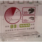 LEGO Transparent Panel 1 x 4 x 3 mit Dinosaurier Computer Screen Aufkleber ohne seitliche Stützen, hohle Bolzen (4215)