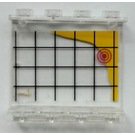 LEGO Transparent Panneau 1 x 4 x 3 avec Grid Modèle Autocollant sans supports latéraux, tenons creux (4215)