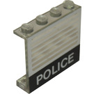 LEGO Transparent Panel 1 x 4 x 3 with "Police" without Side Supports, Solid Studs (4215)
