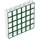 LEGO Transparent Panel 1 x 6 x 5 with Green Window Grid Decoration (59349 / 69356)