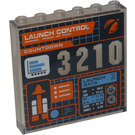 LEGO Transparent Panel 1 x 6 x 5 mit 'LAUNCH CONTROL', '3210', Rakete Aufkleber (59349)