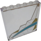 LEGO Transparent Panel 1 x 6 x 5 with Silver and Light Blue Pattern Left From set 41106 Sticker (59349)