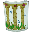 LEGO Transparent Panel 4 x 4 x 6 Curved with Columns, Bubbles, Pink Starfish and Sea Grass Sticker (30562)