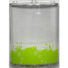 LEGO Transparent Panel 4 x 4 x 6 Curved with Lime liquid, splashes and bubbles Sticker (30562)