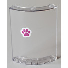 LEGO Transparent Panel 4 x 4 x 6 Curved with One Pawprint Sticker (30562)