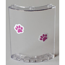 LEGO Transparent Panel 4 x 4 x 6 Curved with Two Pawprints Sticker (30562)