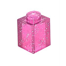 LEGO Rosa trasparente glitterato Mattoncino 1 x 1 (3005 / 30071)