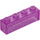 LEGO Transparant roze glitter Steen 1 x 4 zonder Bodembuizen (3066 / 35256)