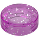 LEGO Transparant roze glitter Tegel 1 x 1 Rond (35381 / 98138)