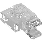 LEGO Transparent Platta 1 x 1 med Horisontalt fäste (Tjockt öppet "O"-fäste) (52738 / 61252)