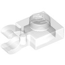 LEGO Transparant Plaat 1 x 1 met Horizontale Klem (Dikke open 'O'-clip) (52738 / 61252)