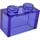 LEGO Violet Transparent Brique 1 x 2 sans tube à l'intérieur (3065 / 35743)