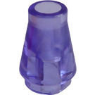 LEGO Transparent Purple Cone 1 x 1 without Top Groove (4589 / 6188)