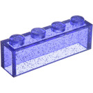 LEGO Transparent Purple Glitter Brick 1 x 4 without Bottom Tubes (3066 / 35256)