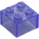 LEGO Transparent Purple Glitter Brick 2 x 2 (3003 / 6223)