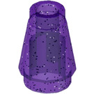 LEGO Läpinäkyvä Glitter Purppura Kartio 1 x 1 yläosassa ura (28701 / 59900)