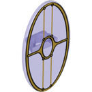 LEGO Transparent Purple Oval Shield with Gold Frame without Pink Areas (30947)