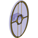 LEGO Transparent Purple Oval Shield with Gold Frame without Pink Areas (30947 / 34946)