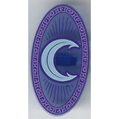 LEGO Transparent Purple Oval Shield with Gray Crescent Moon (30947)