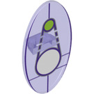 LEGO Transparent Purple Oval Shield with Representative Gears (23722 / 34934)