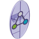 LEGO Violet transparent Oval Bouclier avec Triangle et Circled points (23720 / 34932)