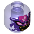 LEGO Transparent Purple Overlord (Legacy) Minifigure Head (Recessed Solid Stud) (3626 / 43957)