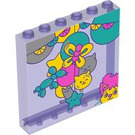 LEGO Transparent Purple Panel 1 x 6 x 5 with Animal Balloons (59349)