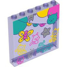 LEGO Transparent Purple Panel 1 x 6 x 5 with Animal Bunting (59349)