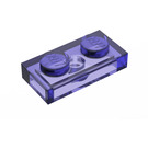 LEGO Transparent Purple Plate 1 x 2 (3023 / 28653)