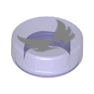 LEGO Transparent Purple Tile 1 x 1 Round with Elves Wind Power Symbol (21335 / 98138)