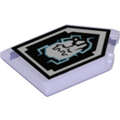 LEGO Transparant paars Tegel 2 x 3 Pentagonal met Corrupting Crush Power Schild (22385 / 29230)